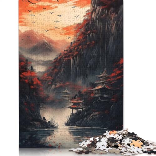 Sonnenuntergang in den Bergen, 1000 Puzzles für Erwachsene, freundliche Materialien, Coole Puzzles für Erwachsene, für Jungen oder Mädchen, 1000 Teile (75 x 50 cm) von LMYmoney