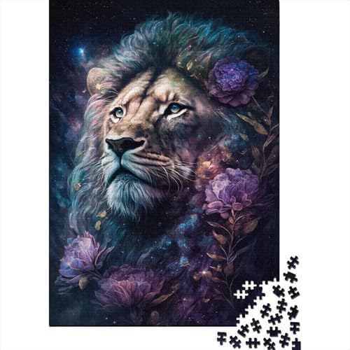 Space Lion Art Puzzle 1000 Teile für Erwachsene und Jugendliche ab 12 Jahren, 1000 Teile (38 x 26 cm) von LMYmoney