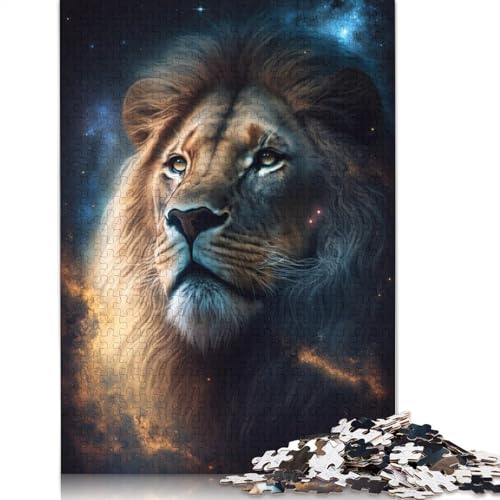 Space Lion Puzzle, Dekompressionsspielzeug, rechteckiges Papierpuzzle für Kinder und Erwachsene ab 12 Jahren, 1000 Teile (75 x 50 cm) von LMYmoney