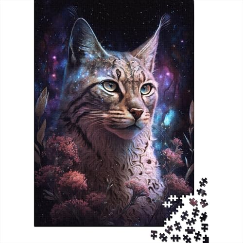 Space Lynx Puzzle für Erwachsene und Jugendliche, 1000 Teile, Holzpuzzle für Erwachsene, Puzzles für Jugendliche ab 12 Jahren, 1000 Teile (38 x 26 cm) von LMYmoney