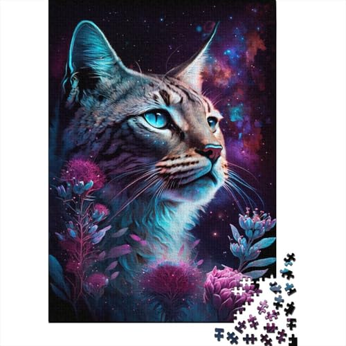 Space Lynx Puzzle für Erwachsene und Jugendliche, 1000 Teile, Holzpuzzle für Erwachsene, Puzzles für Jugendliche ab 12 Jahren, 1000 Teile (38 x 26 cm) von LMYmoney