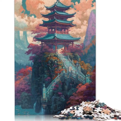 Spiritual Castle Puzzle für Erwachsene, 520 Teile, 100% recycelte Holzplatte, Denksportaufgaben für Erwachsene, für Jungen oder Mädchen, 520 Teile (52 x 38 cm) von LMYmoney