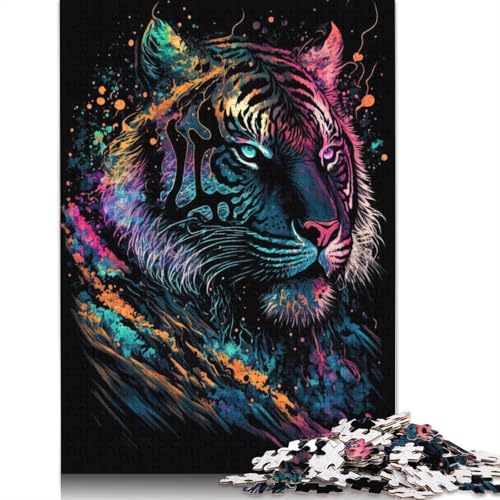 Splosion Tiger Puzzles 1000 Teile Schwer Puzzle Spielzeug Lernspiel Impossible Herausforderungsspielzeug Für Erwachsene Und Kinder Ab 12 Jahren 1000pcs (40x28cm) von LMYmoney
