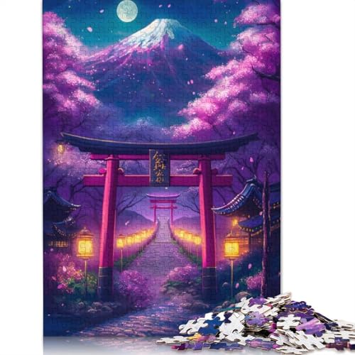 Spring Night Torii Gate 1500-teiliges Puzzle für Erwachsene. Anspruchsvolle und knifflige Puzzles für Erwachsene und Kinder. 1500 Teile (85 x 57 cm) von LMYmoney