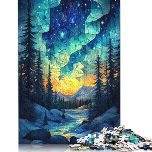 Stained Glass Night Sky Puzzle 1000-teilige Schwer Puzzle Spielzeug Lernspiel Impossible Herausforderungsspielzeug Für Erwachsene Und Kinder in Bewährter 1000pcs (40x28cm) von LMYmoney