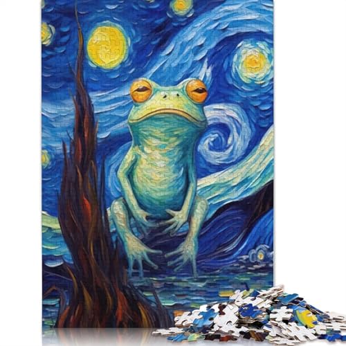 Sternennacht-Froschmalerei, Puzzlespielzeug für Erwachsene, Lernspiel, Puzzlespiele für Erwachsene für Frauen und Männer, 1000 Teile (75 x 50 cm) von LMYmoney