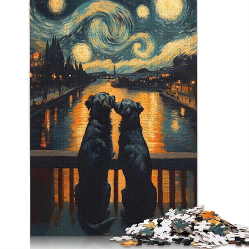 Sternennacht und Hundepaar, Puzzle für Erwachsene, 520 Teile, kreative Spiele, Puzzle, Geschenke für Männer, Frauen und Männer, 520 Teile (52 x 38 cm) von LMYmoney
