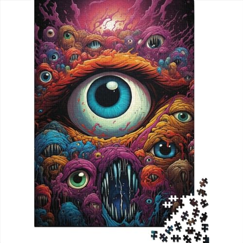 Strange Eyes Puzzle 1000 Teile Schwer Puzzle Spielzeug Lernspiel Impossible Herausforderung Spielzeug Für Erwachsene Kinder 1000pcs (38x26cm) von LMYmoney
