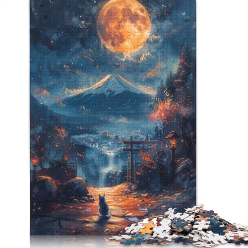 Süße Katze in Japan, 520 Puzzles für Erwachsene, entspannendes Herausforderungsspielzeug, schwierige Puzzles für Kinder ab 12 Jahren, 520 Teile (52 x 38 cm) von LMYmoney