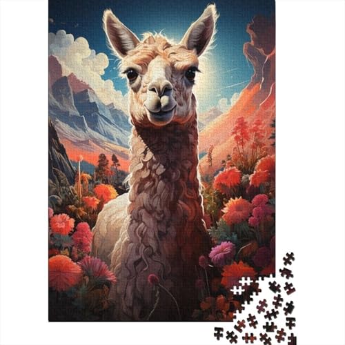 Süßes Alpaka-Puzzle, Lernspiele, Familienaktivitäten, Premium-Karton-Puzzle für Frauen und Männer, 1000 Teile (75 x 50 cm) von LMYmoney