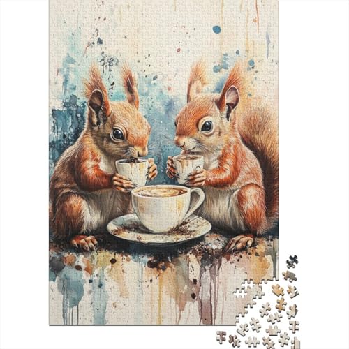 Süßes Eichhörnchen-Aquarell, 1000-teiliges Puzzle für Erwachsene, lustiges Puzzle für die ganze Familie, Geschenke für Erwachsene und Teenager, 1000 Teile (75 x 50 cm) von LMYmoney