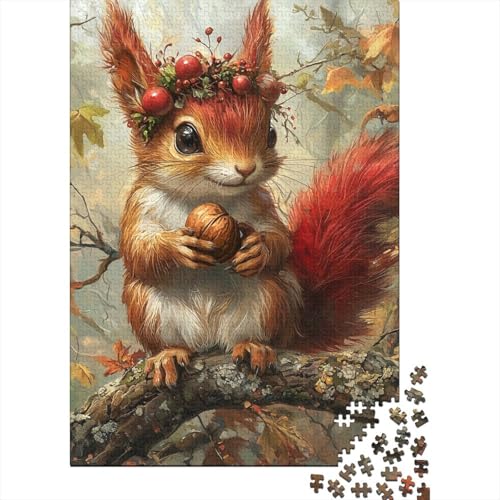 Süßes Eichhörnchen-Puzzle mit 1000 Teilen für Erwachsene | | Familienspaß-Puzzles für Erwachsene, Denkspiele (75 x 50 cm) von LMYmoney