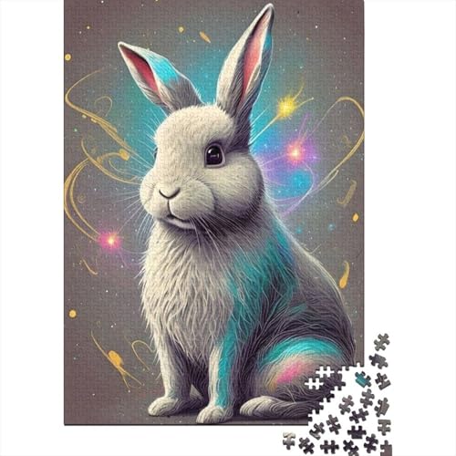 Süßes Häschen-Puzzle, Lernspiele, Familienaktivitäten, Premium-Karton-Puzzle für Frauen und Männer, 1000 Teile (75 x 50 cm) von LMYmoney