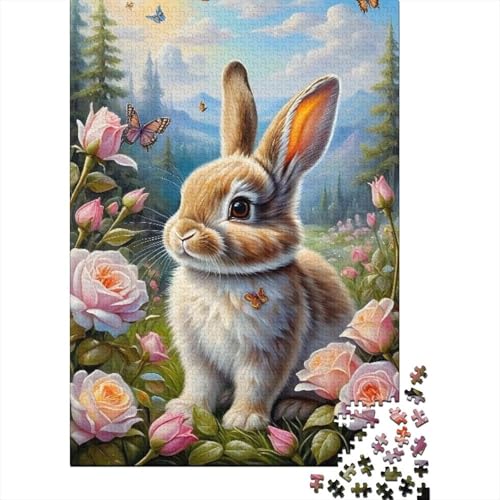 Süßes Häschen-Puzzle-Spielzeug, Lernspiel, Premium-Karton-Puzzle für Erwachsene und Kinder, 1000 Teile (75 x 50 cm) von LMYmoney