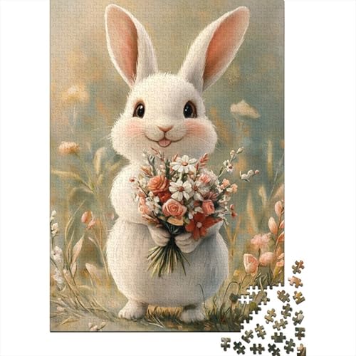 Süßes Häschen-Puzzle für Erwachsene, Lernspiele, Familienaktivitäten, Puzzle für Kinder ab 12 Jahren, 1000 Teile (75 x 50 cm) von LMYmoney