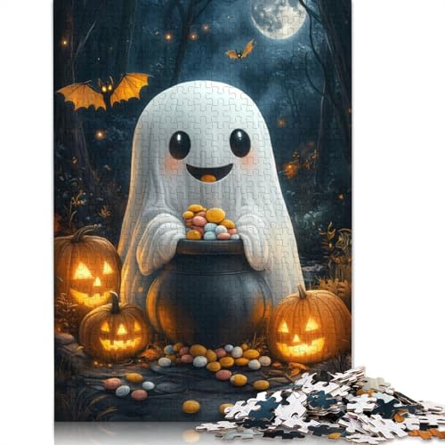 Süßes Halloween-Geist-Puzzle mit 1000 Teilen für Erwachsene, Stressabbau-Puzzle, Geschenk für Erwachsene und Teenager, 1000 Teile (75 x 50 cm) von LMYmoney