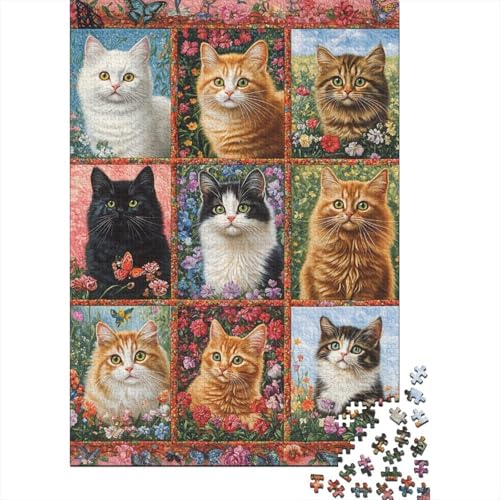 Süßes Kätzchen-Puzzle, 1000 Teile, für Erwachsene, lustiges Denksport-Puzzle für Erwachsene und Teenager, 1000 Teile (75 x 50 cm) von LMYmoney