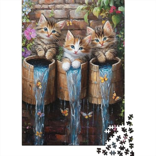 Süßes Kätzchen-Puzzle, ab 18 Jahren, Lernspiele, Puzzle für Erwachsene und Teenager, 1000 Teile (75 x 50 cm) von LMYmoney