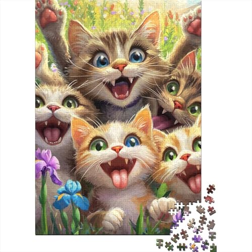 Süßes Kätzchen-Puzzle für Erwachsene, Lernspiel, Cooles Puzzle für Erwachsene und Kinder, 1000 Teile (75 x 50 cm) von LMYmoney