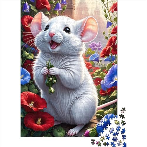 Süßes Maus-Puzzle, Dekompressionsspielzeug, rechteckiges Papierpuzzle für Kinder und Erwachsene ab 12 Jahren, 1000 Teile (75 x 50 cm) von LMYmoney