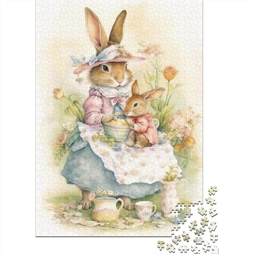 Süßes Osterhäschen-Puzzle, ab 18 Jahren, Lernspiele, Puzzle für Erwachsene und Teenager, 1000 Teile (75 x 50 cm) von LMYmoney