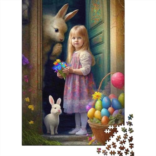 Süßes Osterhäschen-Puzzle, ab 18 Jahren, Lernspiele, Puzzle für Erwachsene und Teenager, 1000 Teile (75 x 50 cm) von LMYmoney