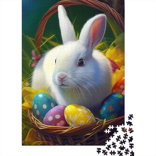 Süßes Osterhäschen-Puzzle, ab 18 Jahren, Lernspiele, Puzzle für Erwachsene und Teenager, 1000 Teile (75 x 50 cm) von LMYmoney