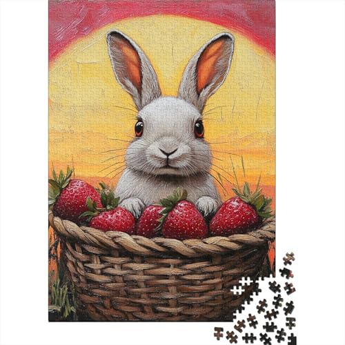 Süßes Osterhäschen-Puzzle, ab 18 Jahren, Lernspiele, Puzzle für Erwachsene und Teenager, 1000 Teile (75 x 50 cm) von LMYmoney