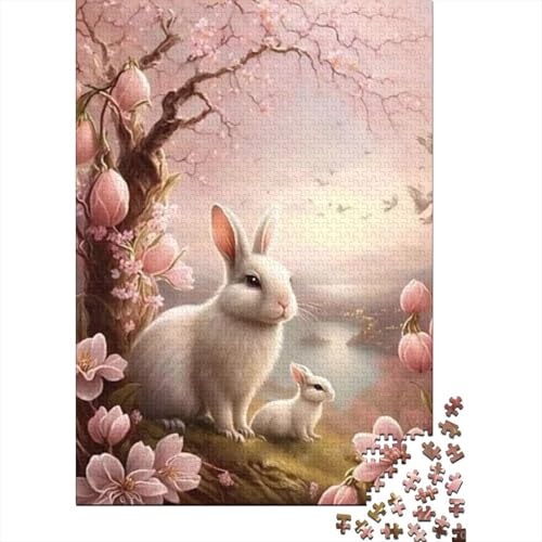 Süßes Osterhäschen-Puzzle, ab 18 Jahren, Lernspiele, Puzzle für Erwachsene und Teenager, 1000 Teile (75 x 50 cm) von LMYmoney