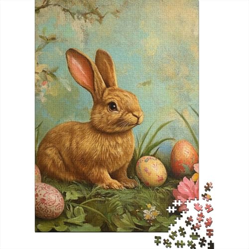 Süßes Osterhäschen-Puzzle, ab 18 Jahren, Lernspiele, Puzzle für Erwachsene und Teenager, 1000 Teile (75 x 50 cm) von LMYmoney