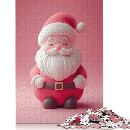 Süßes Puzzle „Weihnachtsmann“ für Erwachsene, 100% recycelte Holzplatte, Denksportaufgaben für Frauen und Männer, 1000 Teile (75 x 50 cm) von LMYmoney