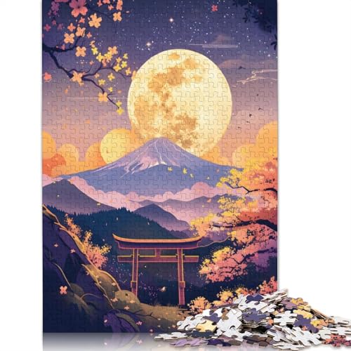 Sunrise Moonlight Japan 1500-teiliges Puzzle, ab 18 Jahren, Lernspiele, Puzzles für Erwachsene, für Frauen, für Kinder ab 12 Jahren, 1500 Teile (85 x 57 cm) von LMYmoney