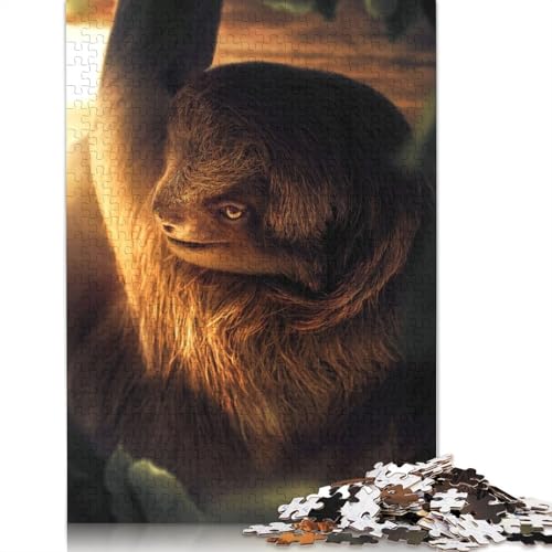 Sunset Sloth Puzzle 1000-teilige Schwer Puzzle Spielzeug Lernspiel Impossible Herausforderungsspielzeug Für Erwachsene Und Kinder Ab 12 Jahren 1000pcs (75x50cm) von LMYmoney