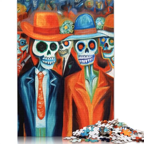 Tag der Toten-Parade, 1000-teiliges Puzzle, Familienspaß für Erwachsene und herausforderndes Spiel, Spiele zum Stressabbau und einzigartige Geschenke (75 x 50 cm) von LMYmoney