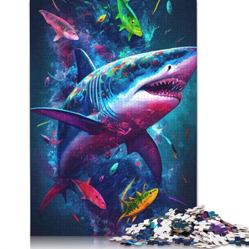 The Aggressive Shark Puzzle 1000-teilige Schwer Puzzle Spielzeug Lernspiel Impossible Herausforderung Spielzeug Für Erwachsene Und Kinder in Bewährter 1000pcs (40x28cm) von LMYmoney