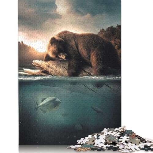 The Floating Bear Puzzle 1000 Teile Schwer Puzzle Spielzeug Lernspiel Impossible Herausforderung Spielzeug Für Erwachsene Und Kinder in Bewährter 1000pcs (75x50cm) von LMYmoney
