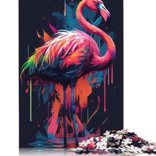 The Graceful Flamingo Puzzles 1000 Teile Schwer Puzzle Spielzeug Lernspiel Impossible Herausforderungsspielzeug Für Erwachsene Und Kinder Ab 14 Jahren 1000pcs (38x26cm) von LMYmoney