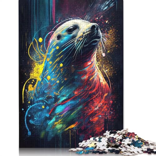The Howling Seal Puzzle 1000 Teile Schwer Puzzle Spielzeug Lernspiel Impossible Herausforderung Spielzeug Für Erwachsene Und Kinder Ab 14 Jahren 1000pcs (40x28cm) von LMYmoney