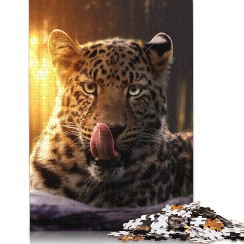 The Leopard Cub Puzzle 1000 Teile Schwer Puzzle Spielzeug Lernspiel Impossible Herausforderungsspielzeug Für Erwachsene Und Kinder Ab 14 Jahren 1000pcs (75x50cm) von LMYmoney