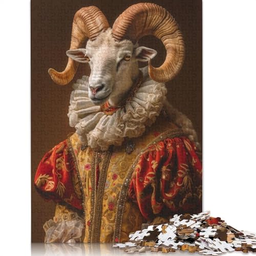 The Majestic Ram Puzzle 1000 Teile Schwer Puzzle Spielzeug Pädagogisches Spiel Impossible Herausforderung Spielzeug Für Erwachsene Kinder 1000pcs (40x28cm) von LMYmoney