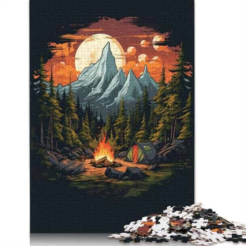 The Mountain Campfire Puzzle, Premium-Puzzle aus 100% recyceltem Kartonpapier, rechteckig, für Jungen oder Mädchen, 1000 Teile (75 x 50 cm) von LMYmoney