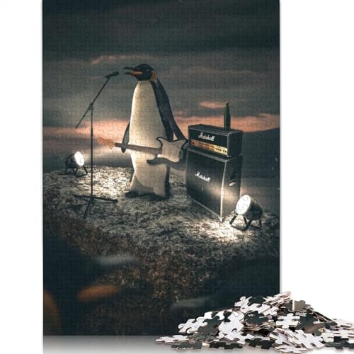 The Rockstar Penguin Puzzle 1000-teilige Schwer Puzzle Spielzeug Pädagogisches Spiel Impossible Herausforderung Spielzeug Für Erwachsene Kinder 1000pcs (38x26cm) von LMYmoney