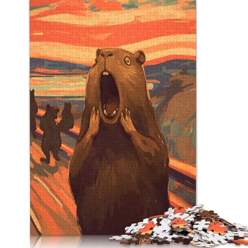 The Scream Capybara Puzzle-Spielzeug für Erwachsene, Lernspiel, Puzzle-Spiele für Erwachsene für Frauen und Männer, 1000 Teile (75 x 50 cm) von LMYmoney