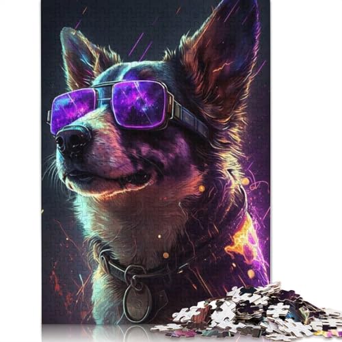 The Style Cyberpunk Dog Puzzles für Erwachsene, Spielzeug, Lernspiel, schwierige Puzzles für Kinder ab 12 Jahren, 1000 Teile (75 x 50 cm) von LMYmoney