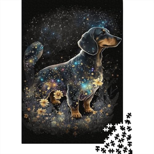 Tier-Dackel-Weltraum-Puzzle, 100% recycelter Karton, 100% recycelter Karton, Puzzle für Jungen oder Mädchen, 1000 Teile (38 x 26 cm) von LMYmoney