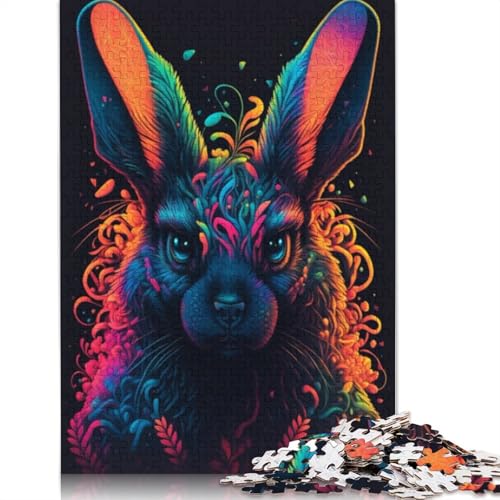 Tiere Kaninchen 1000 Teile Puzzle für Teenager Geschenke Holzpuzzle Puzzle für Erwachsene Heim Lernspiele DIY Spielzeug 1000pcs (75x50cm) von LMYmoney