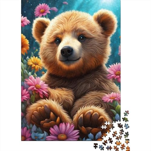 Tierkunst-Bären-Puzzle, freundliche Materialien, 100% recycelter Karton, Puzzle für Frauen und Männer, einzigartiges Geschenk, 1000 Teile (75 x 50 cm) von LMYmoney