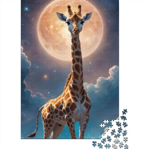 Tierkunst-Giraffe-Puzzle, Dekompressionsspielzeug, 100% recycelter Karton, Puzzle für Erwachsene und Teenager, 1000 Teile (75 x 50 cm) von LMYmoney