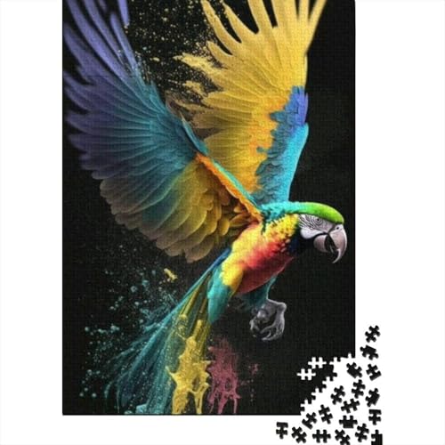 Tierkunst-Papageien-Puzzle, Dekompressionsspielzeug, rechteckiges Papierpuzzle für Kinder und Erwachsene ab 12 Jahren, 1000 Teile (38 x 26 cm) von LMYmoney