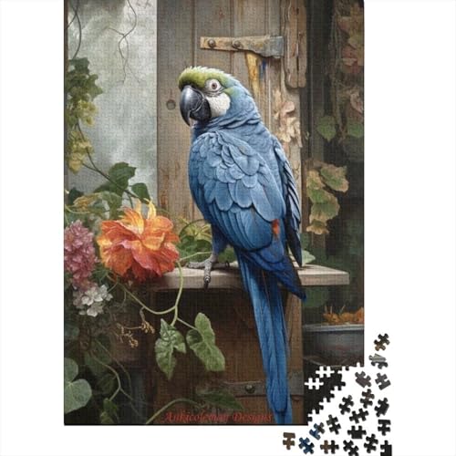 Tierkunst-Papageien-Puzzle, Dekompressionsspielzeug, rechteckiges Papierpuzzle für Kinder und Erwachsene ab 12 Jahren, 1000 Teile (75 x 50 cm) von LMYmoney